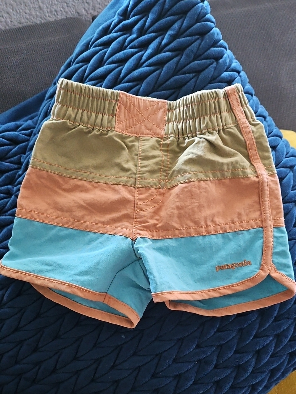 Patagonia 6-12M Colorblock Kids Shorts in Blue, Orange, Mustard